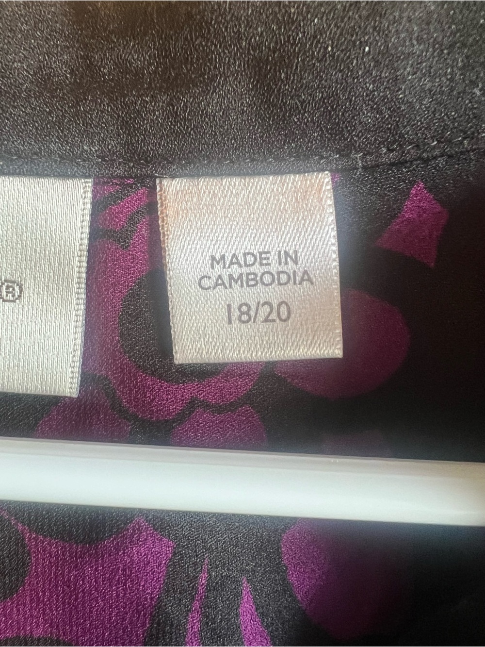 Avenue Purple and Black Floral Scroll Long Sleeve Ombré Blouse Size 18/20 Plus - Picture 4 of 6